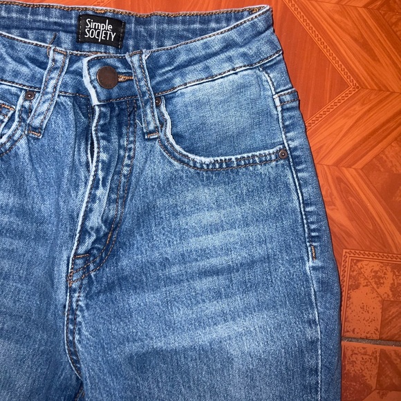 Simple Society High Rise Ripped Blue Jeans 00/23 - Picture 3 of 5